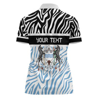 Botswana Personalized Women Polo Shirt Zebra Skins Pattern - Wonder Print Shop