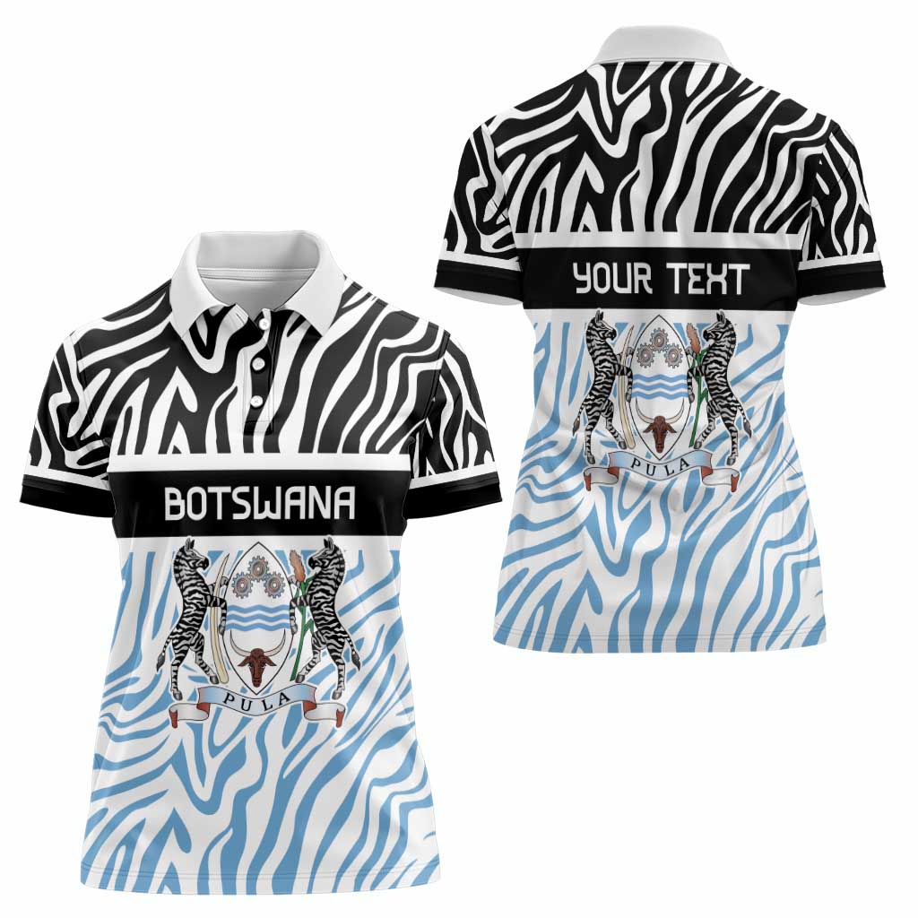 Botswana Personalized Women Polo Shirt Zebra Skins Pattern - Wonder Print Shop