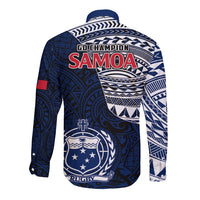 Samoa Rugby Long Sleeve Button Shirt Proud Samoa World Cup 2023 - Wonder Print Shop