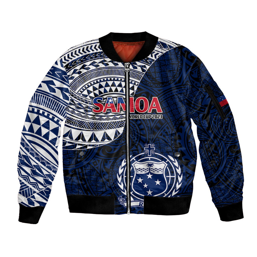 Samoa Rugby Sleeve Zip Bomber Jacket Proud Samoa World Cup 2023 - Wonder Print Shop