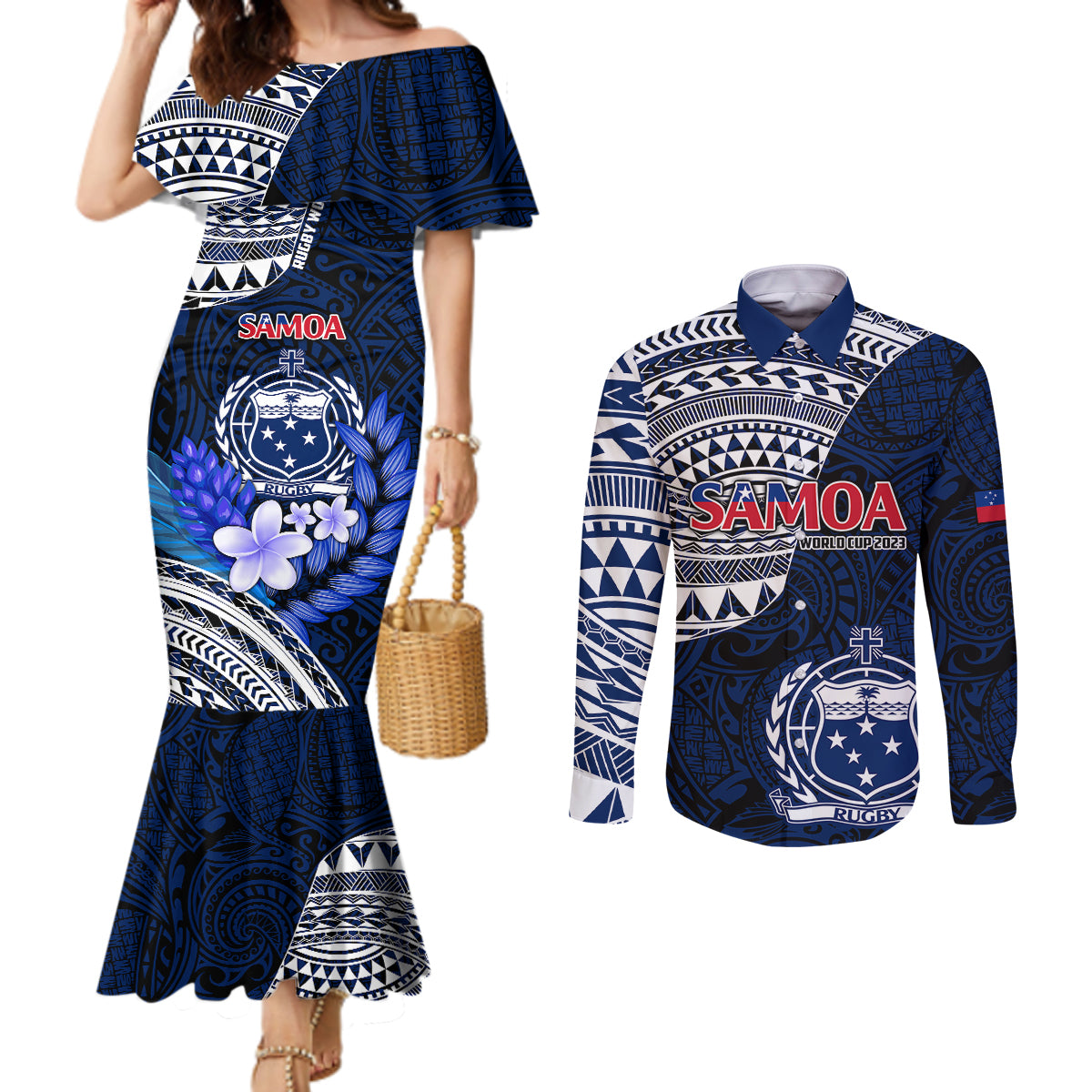 custom-samoa-rugby-couples-matching-mermaid-dress-and-long-sleeve-button-shirts-proud-samoa-world-cup-2023