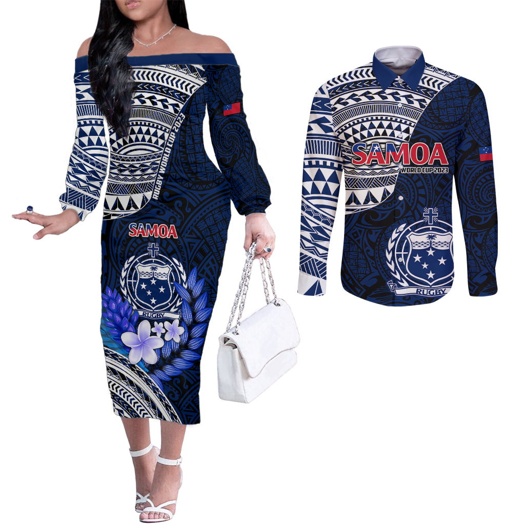 custom-samoa-rugby-couples-matching-off-the-shoulder-long-sleeve-dress-and-long-sleeve-button-shirts-proud-samoa-world-cup-2023