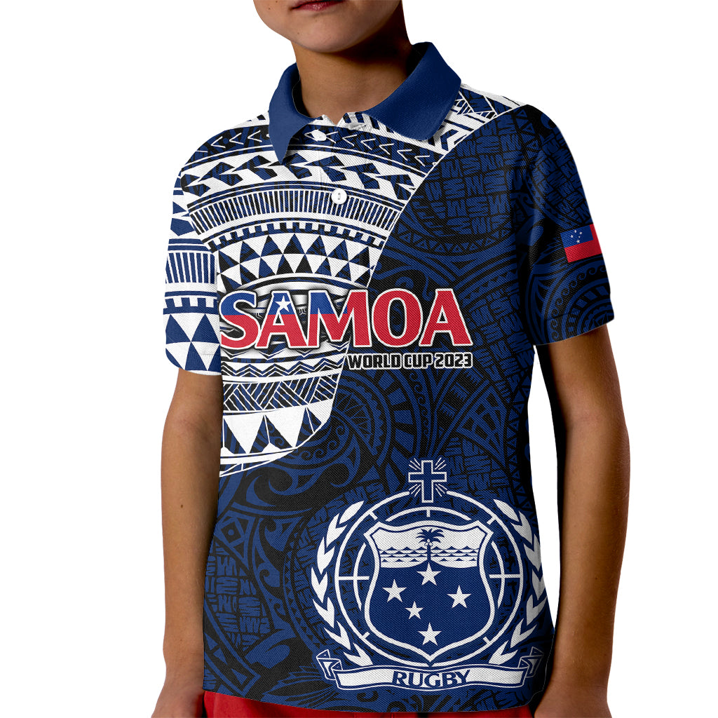 Custom Samoa Rugby Kid Polo Shirt Proud Samoa World Cup 2023 - Wonder Print Shop