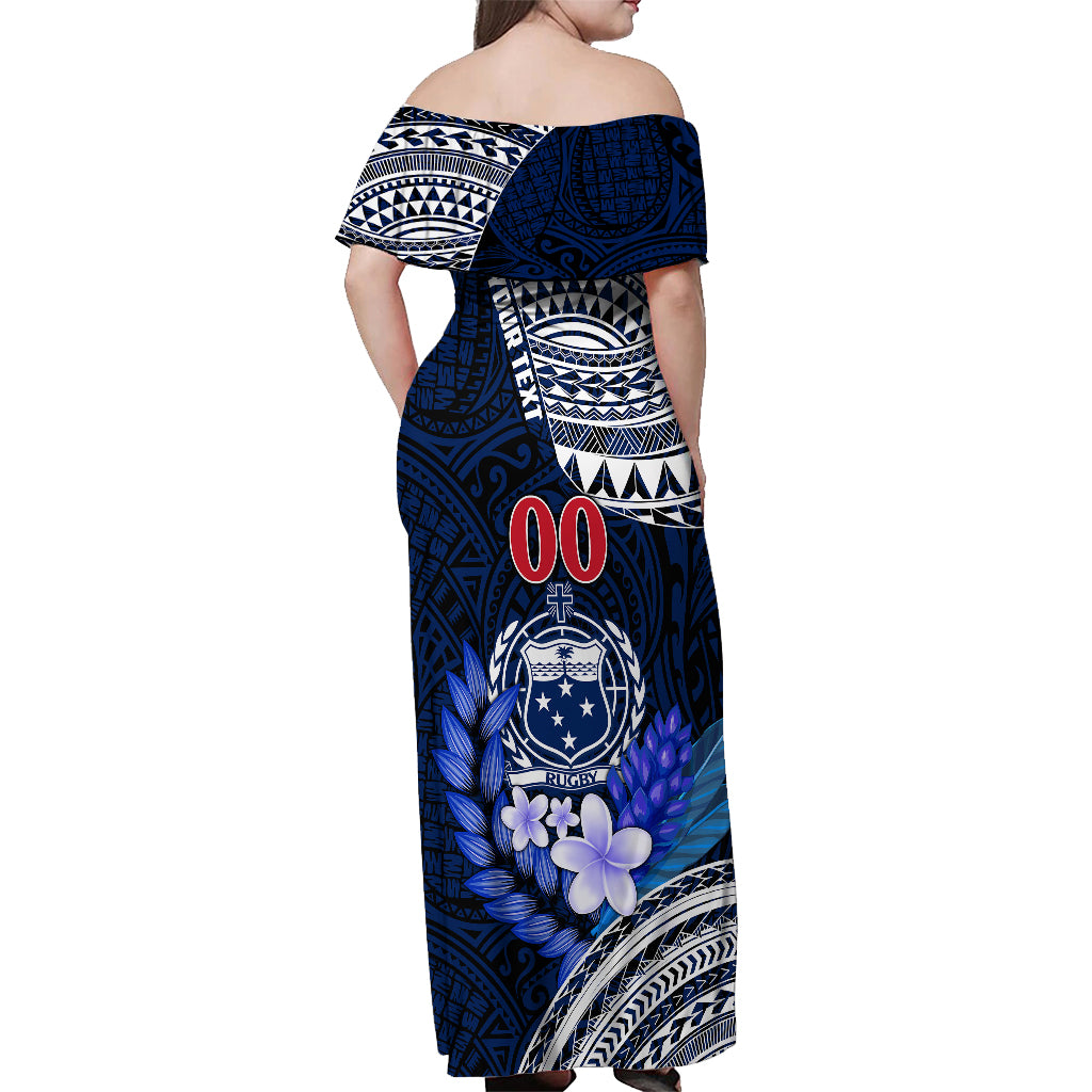 Custom Samoa Rugby Off Shoulder Maxi Dress Proud Samoa World Cup 2023 - Wonder Print Shop