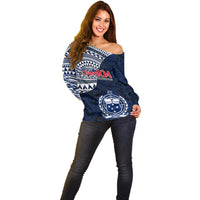 Custom Samoa Rugby Off Shoulder Sweater Proud Samoa World Cup 2023 - Wonder Print Shop