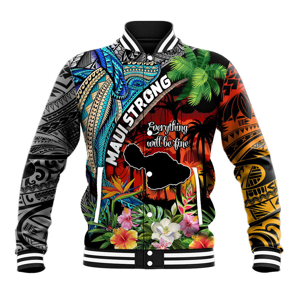 Hawaii Strong Maui Wildfire Baseball Jacket Pray For Lahaina Maui LT9 - Wonder Print Shop