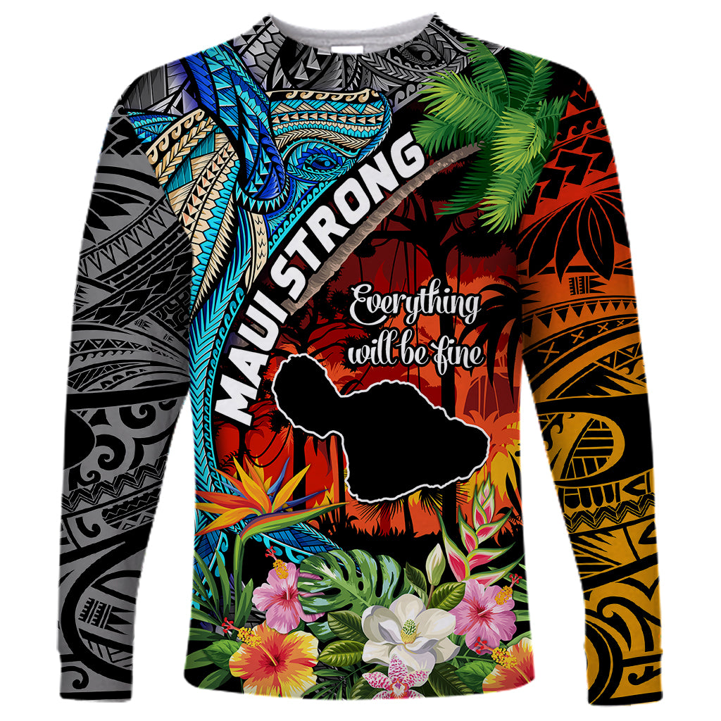 Hawaii Strong Maui Wildfire Long Sleeve Shirt Pray For Lahaina Maui - Wonder Print Shop