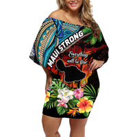 Hawaii Strong Maui Wildfire Off Shoulder Short Dress Pray For Lahaina Maui - Wonder Print Shop