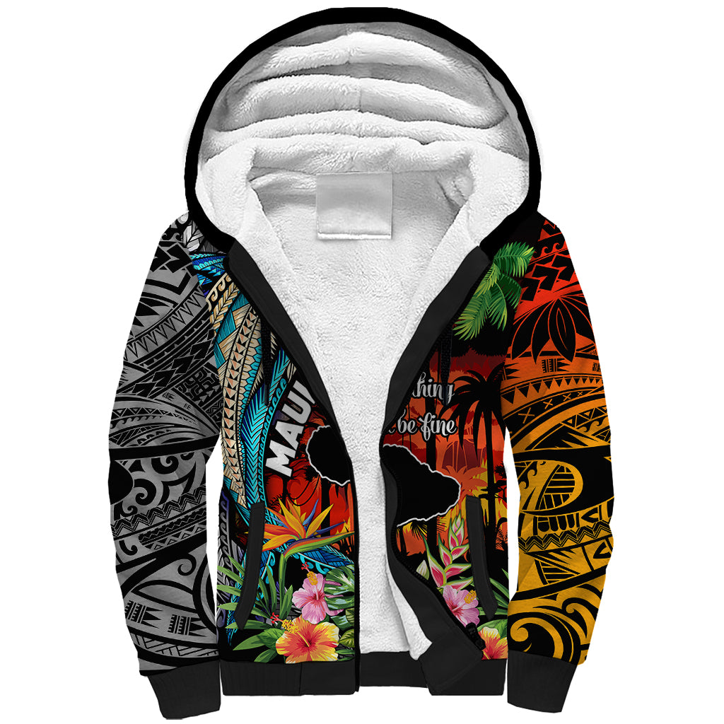 Hawaii Strong Maui Wildfire Sherpa Hoodie Pray For Lahaina Maui - Wonder Print Shop