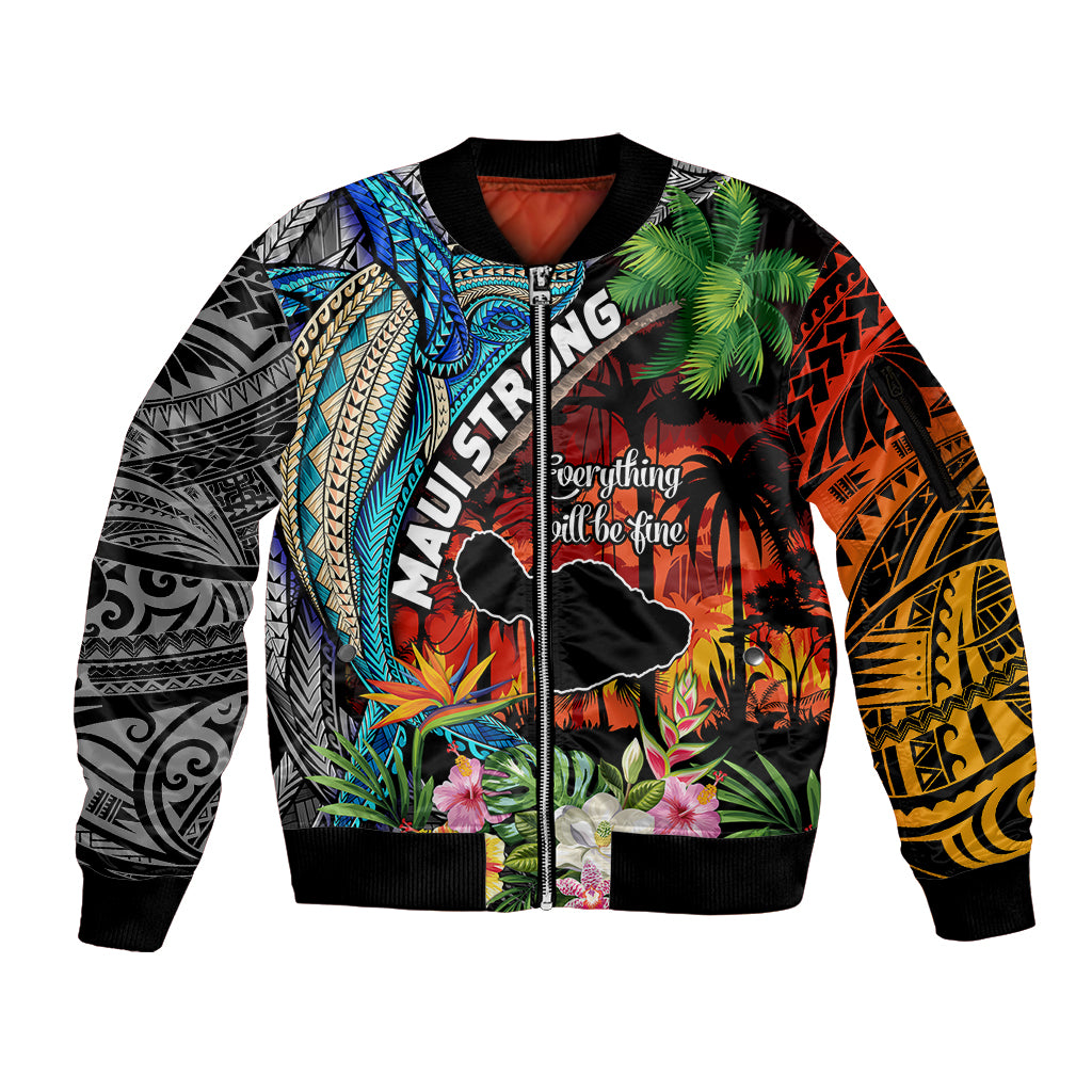Hawaii Strong Maui Wildfire Sleeve Zip Bomber Jacket Pray For Lahaina Maui - Wonder Print Shop
