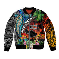 Hawaii Strong Maui Wildfire Sleeve Zip Bomber Jacket Pray For Lahaina Maui - Wonder Print Shop