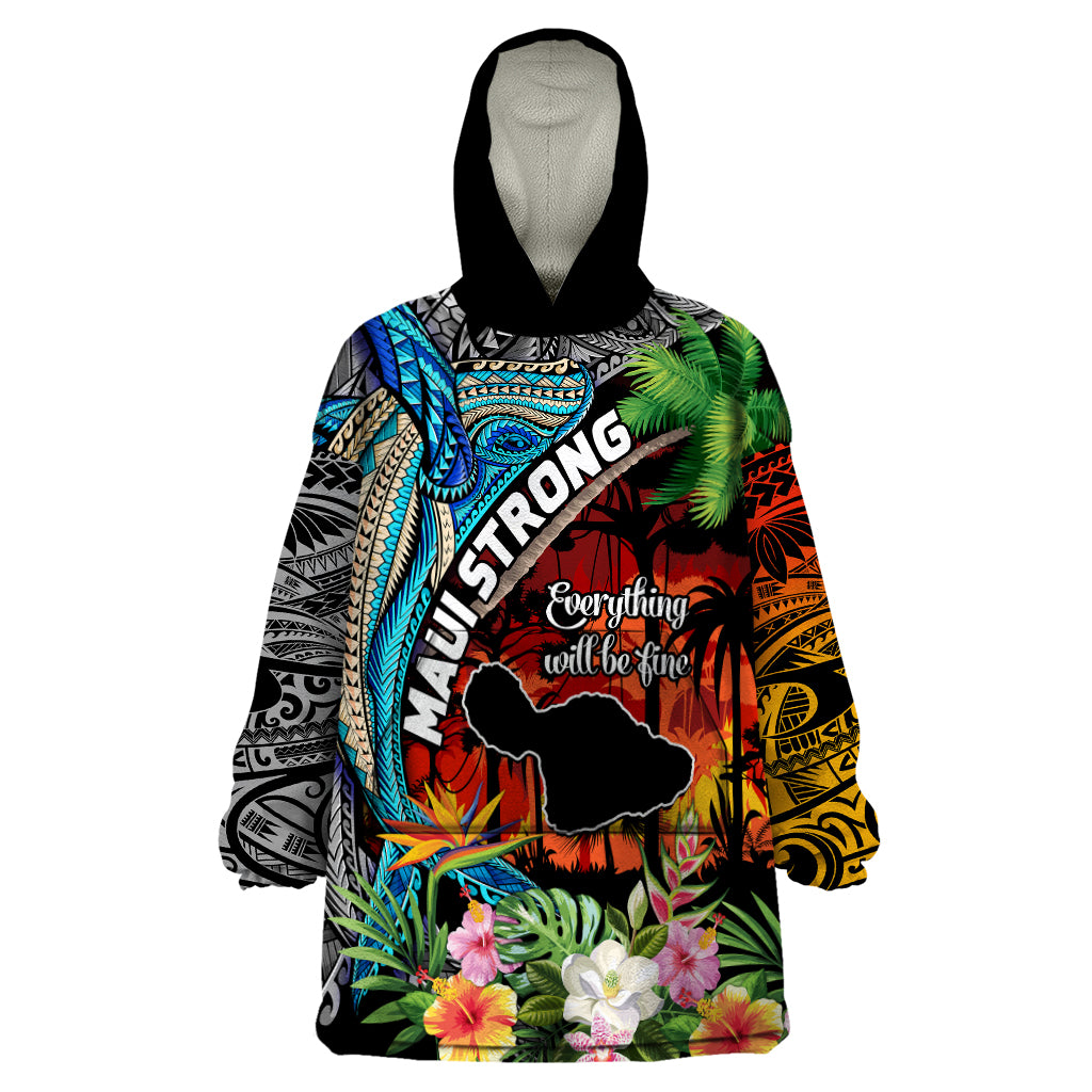 Hawaii Strong Maui Wildfire Wearable Blanket Hoodie Pray For Lahaina Maui - Wonder Print Shop