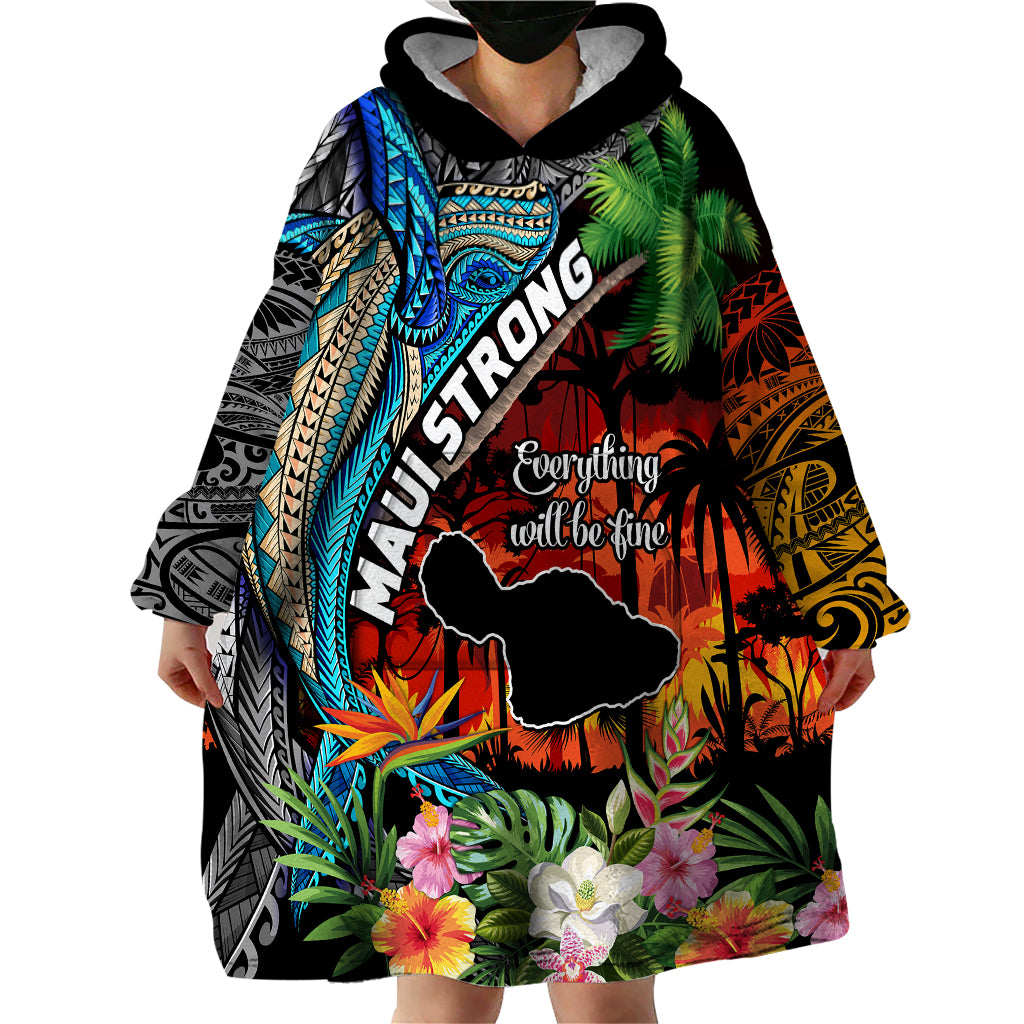 Hawaii Strong Maui Wildfire Wearable Blanket Hoodie Pray For Lahaina Maui - Wonder Print Shop
