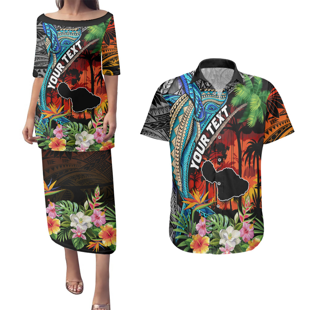 Personalised Hawaii Strong Maui Wildfire Couples Matching Puletasi Dress and Hawaiian Shirt Pray For Lahaina Maui LT9 - Wonder Print Shop