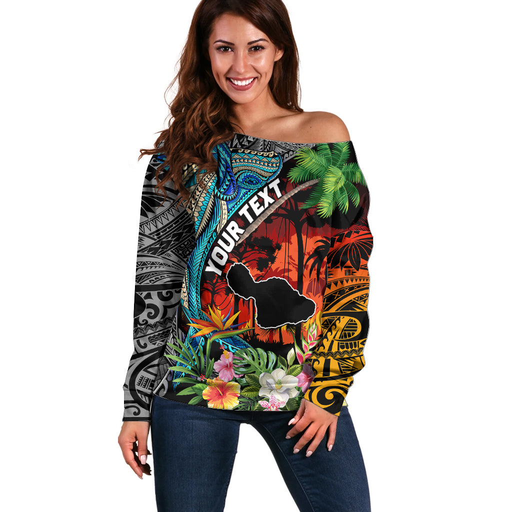 Personalised Hawaii Strong Maui Wildfire Off Shoulder Sweater Pray For Lahaina Maui - Wonder Print Shop