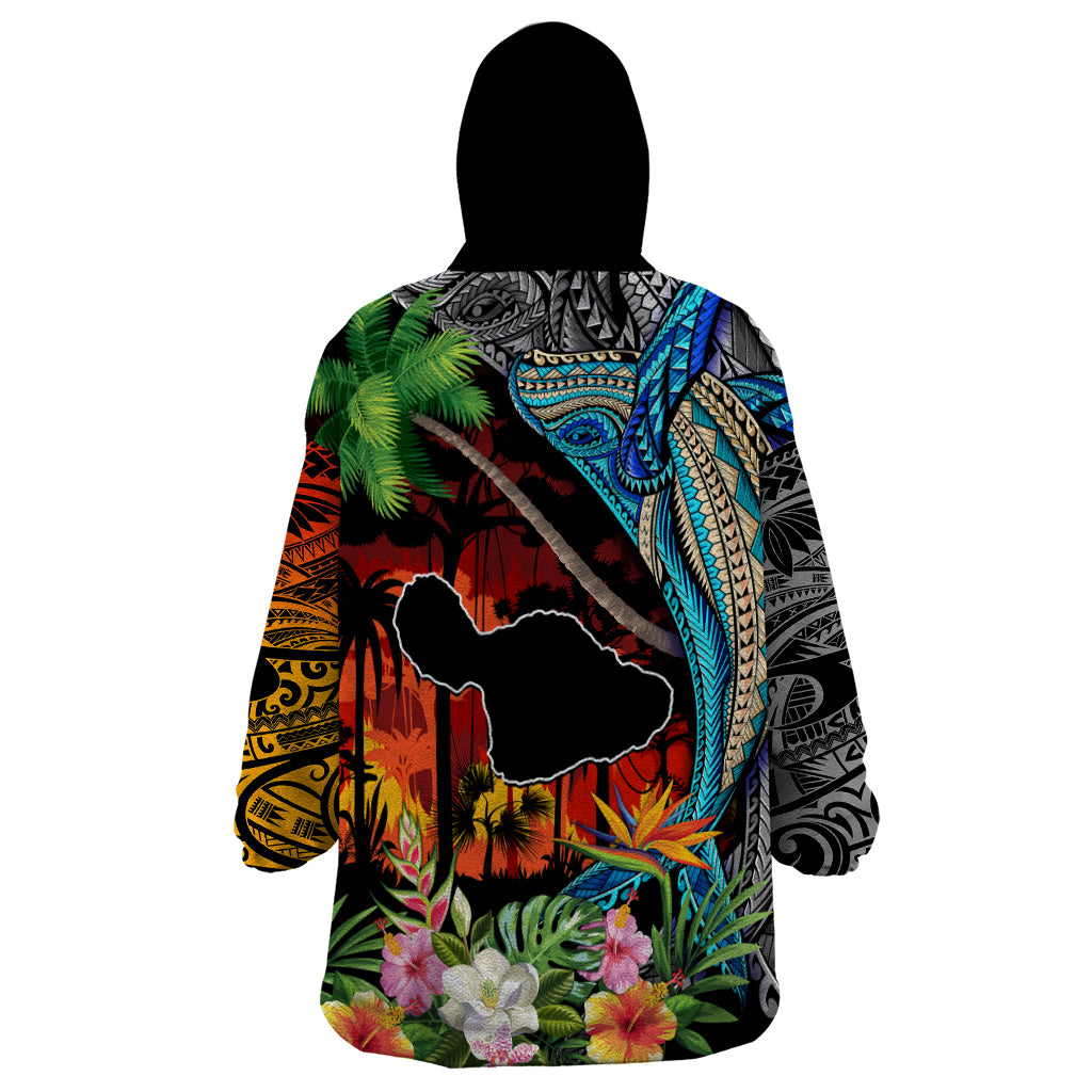 Personalised Hawaii Strong Maui Wildfire Wearable Blanket Hoodie Pray For Lahaina Maui - Wonder Print Shop