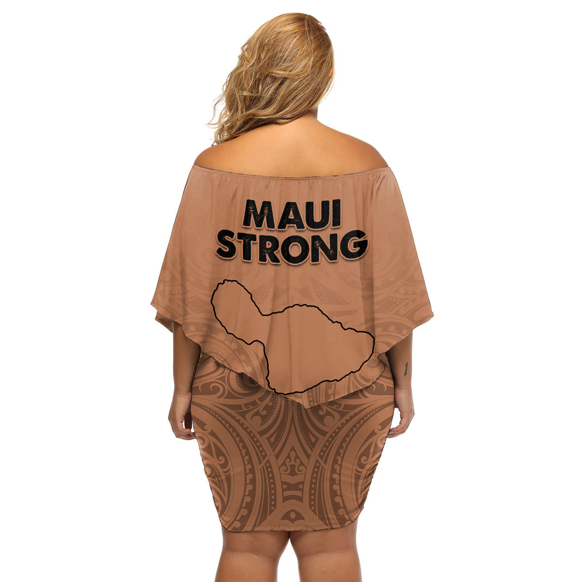 Hawaii Strong Maui Wildfire Off Shoulder Short Dress No1 - Wonder Print Shop