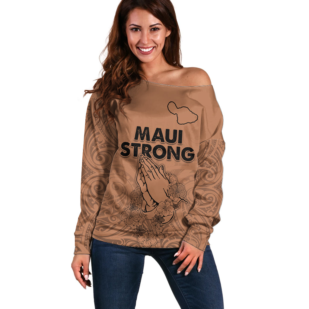 Hawaii Strong Maui Wildfire Off Shoulder Sweater No1 - Wonder Print Shop