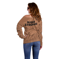 Hawaii Strong Maui Wildfire Off Shoulder Sweater No1 - Wonder Print Shop