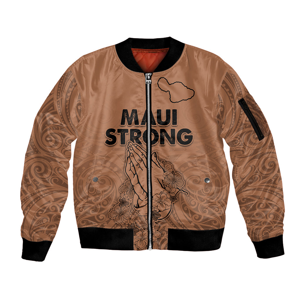 Hawaii Strong Maui Wildfire Sleeve Zip Bomber Jacket No1 - Wonder Print Shop
