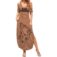 Hawaii Strong Maui Wildfire Summer Maxi Dress No1 - Wonder Print Shop