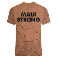 Hawaii Strong Maui Wildfire Women V Neck T Shirt No1 - Wonder Print Shop