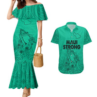 Hawaii Strong Maui Wildfire Couples Matching Mermaid Dress and Hawaiian Shirt No2 LT9 - Wonder Print Shop