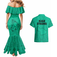 Hawaii Strong Maui Wildfire Couples Matching Mermaid Dress and Hawaiian Shirt No2 LT9 - Wonder Print Shop