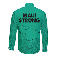 Hawaii Strong Maui Wildfire Long Sleeve Button Shirt No2 - Wonder Print Shop