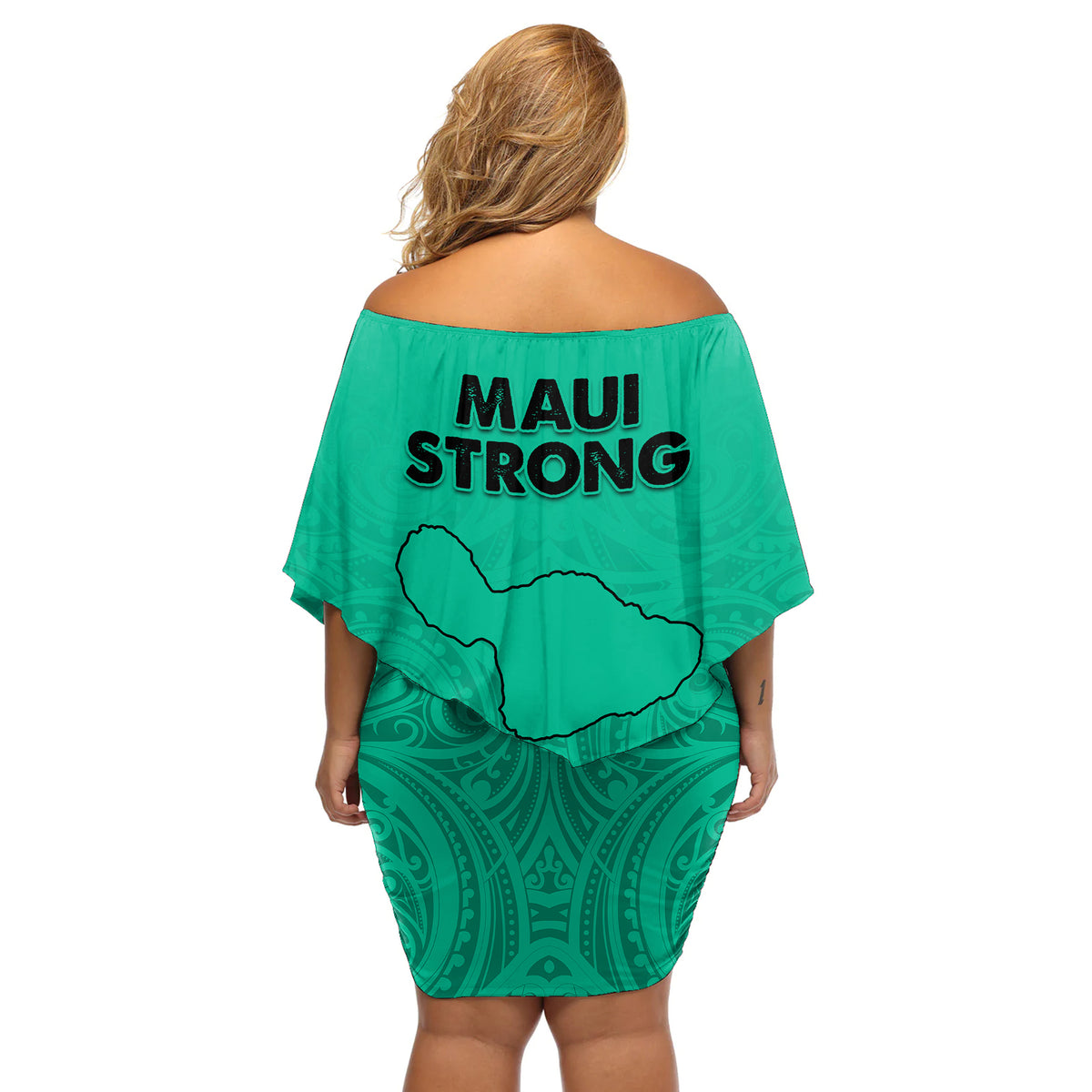 Hawaii Strong Maui Wildfire Off Shoulder Short Dress No2 - Wonder Print Shop