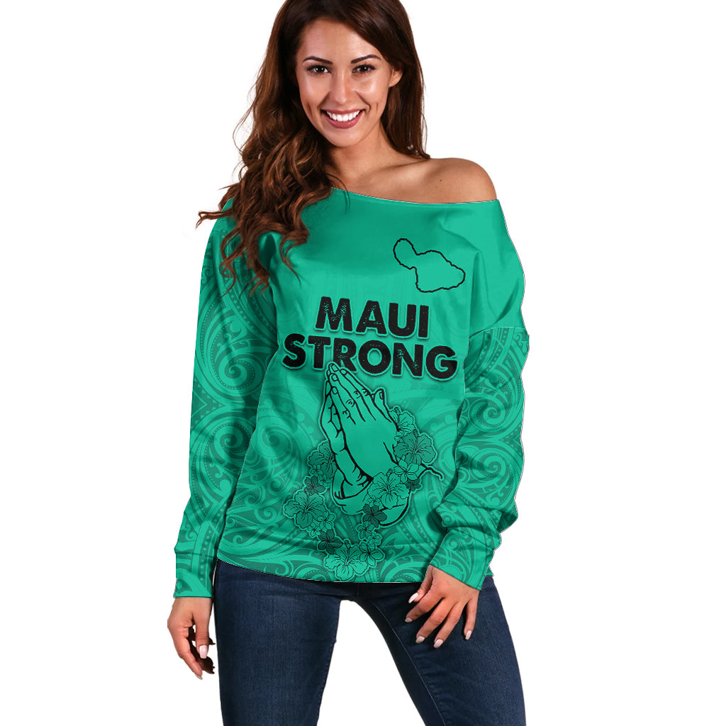 Hawaii Strong Maui Wildfire Off Shoulder Sweater No2 - Wonder Print Shop