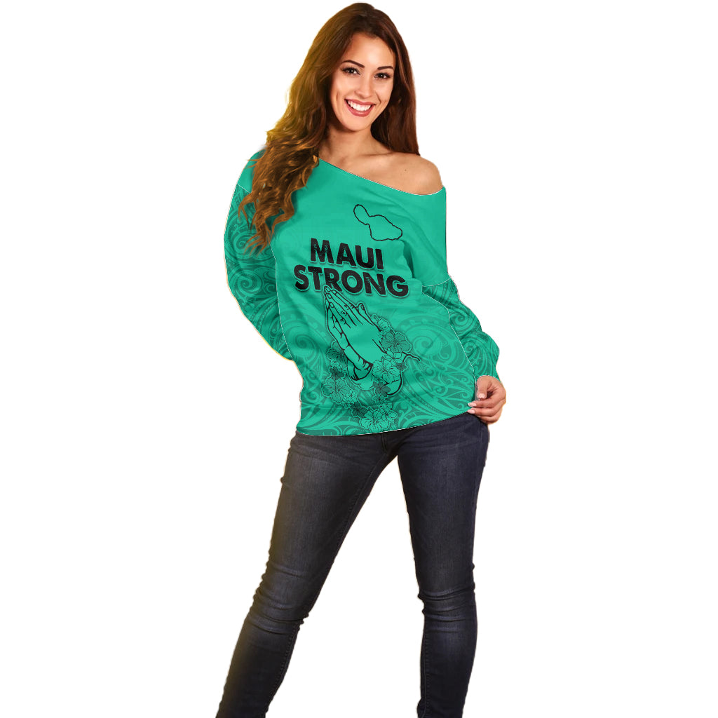 Hawaii Strong Maui Wildfire Off Shoulder Sweater No2 - Wonder Print Shop