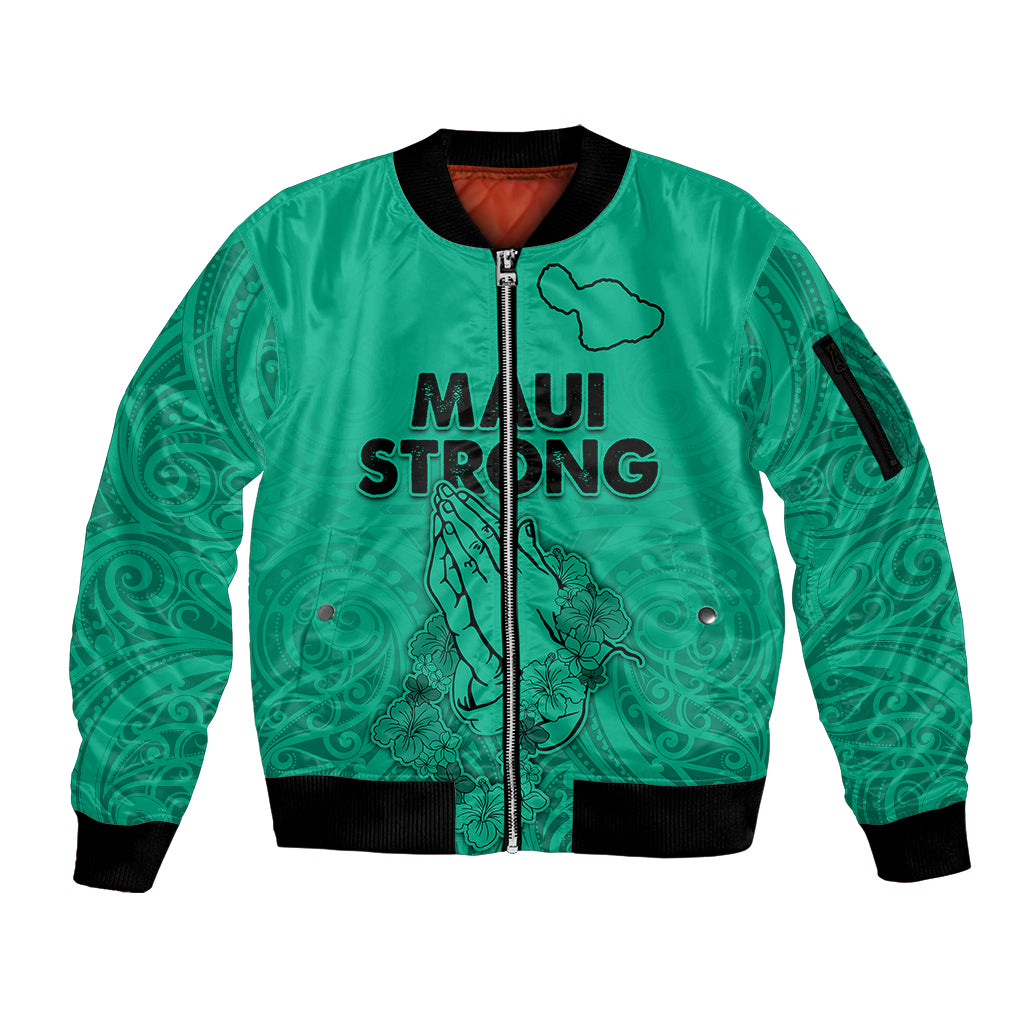 Hawaii Strong Maui Wildfire Sleeve Zip Bomber Jacket No2 - Wonder Print Shop