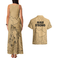 Hawaii Strong Maui Wildfire Couples Matching Tank Maxi Dress and Hawaiian Shirt No3 LT9 - Wonder Print Shop
