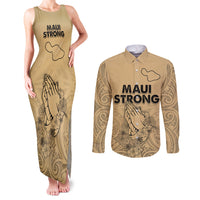 Hawaii Strong Maui Wildfire Couples Matching Tank Maxi Dress and Long Sleeve Button Shirts No3 LT9 - Wonder Print Shop