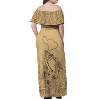 Hawaii Strong Maui Wildfire Off Shoulder Maxi Dress No3 - Wonder Print Shop