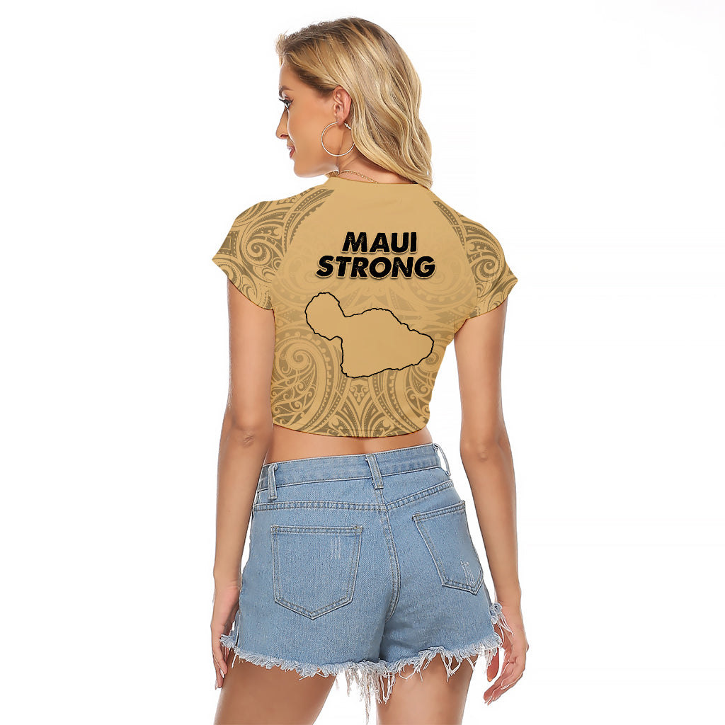 Hawaii Strong Maui Wildfire Raglan Cropped T Shirt No3 - Wonder Print Shop