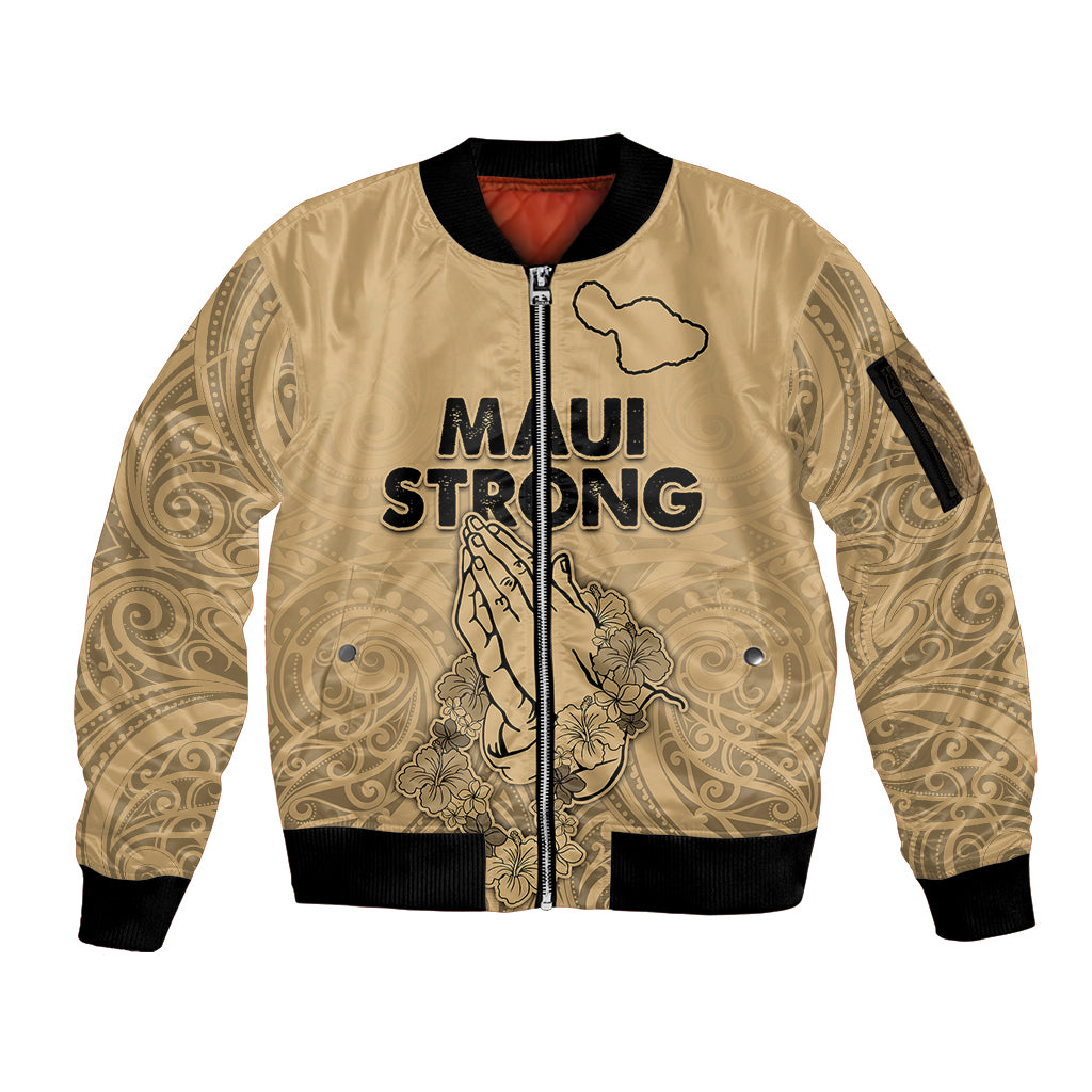 Hawaii Strong Maui Wildfire Sleeve Zip Bomber Jacket No3 - Wonder Print Shop
