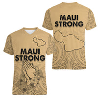 Hawaii Strong Maui Wildfire Women V Neck T Shirt No3 - Wonder Print Shop