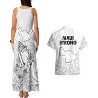 Hawaii Strong Maui Wildfire Couples Matching Tank Maxi Dress and Hawaiian Shirt No4 LT9 - Wonder Print Shop