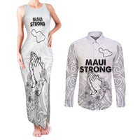 Hawaii Strong Maui Wildfire Couples Matching Tank Maxi Dress and Long Sleeve Button Shirts No4 LT9 - Wonder Print Shop