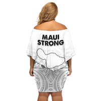 Hawaii Strong Maui Wildfire Off Shoulder Short Dress No4 - Wonder Print Shop