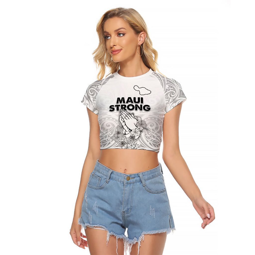 Hawaii Strong Maui Wildfire Raglan Cropped T Shirt No4 - Wonder Print Shop