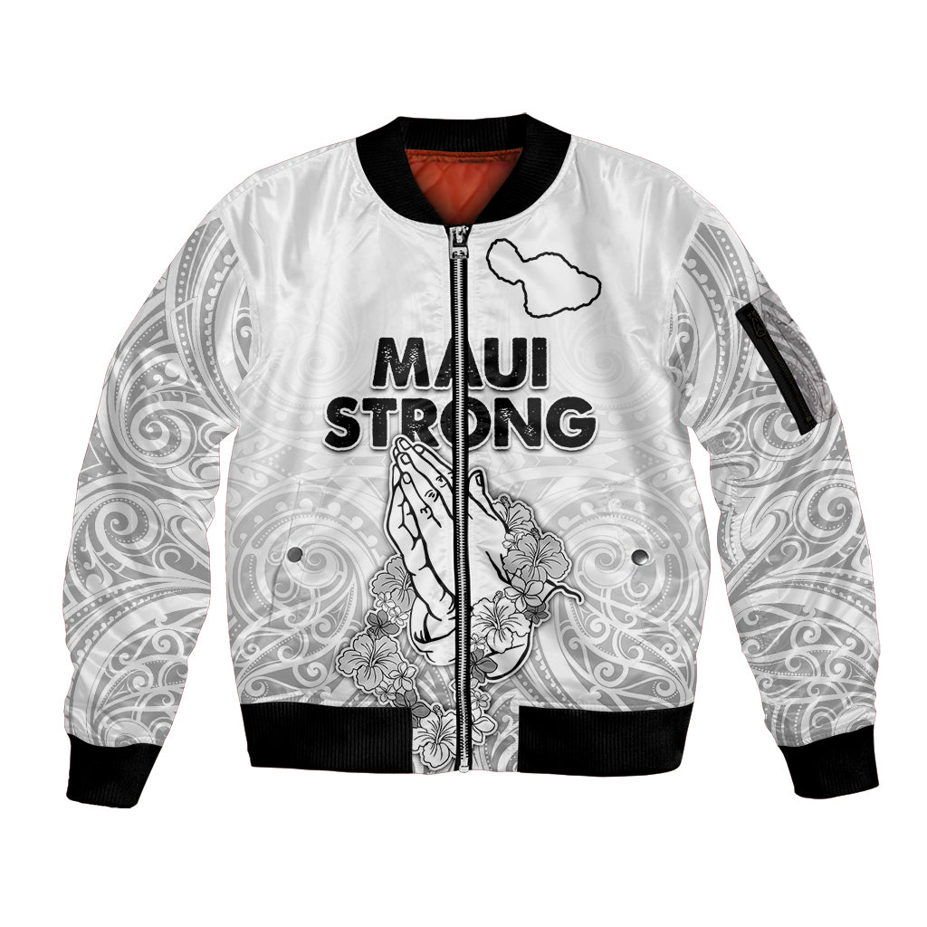 Hawaii Strong Maui Wildfire Sleeve Zip Bomber Jacket No4 - Wonder Print Shop
