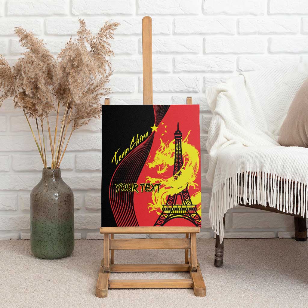 Personalized China Summer Sport Canvas Wall Art Dragon With Eiffel Tower Go Paris 2024 LT9 - Wonder Print Shop