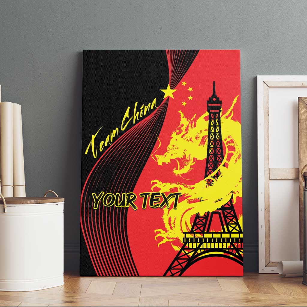Personalized China Summer Sport Canvas Wall Art Dragon With Eiffel Tower Go Paris 2024 LT9 - Wonder Print Shop