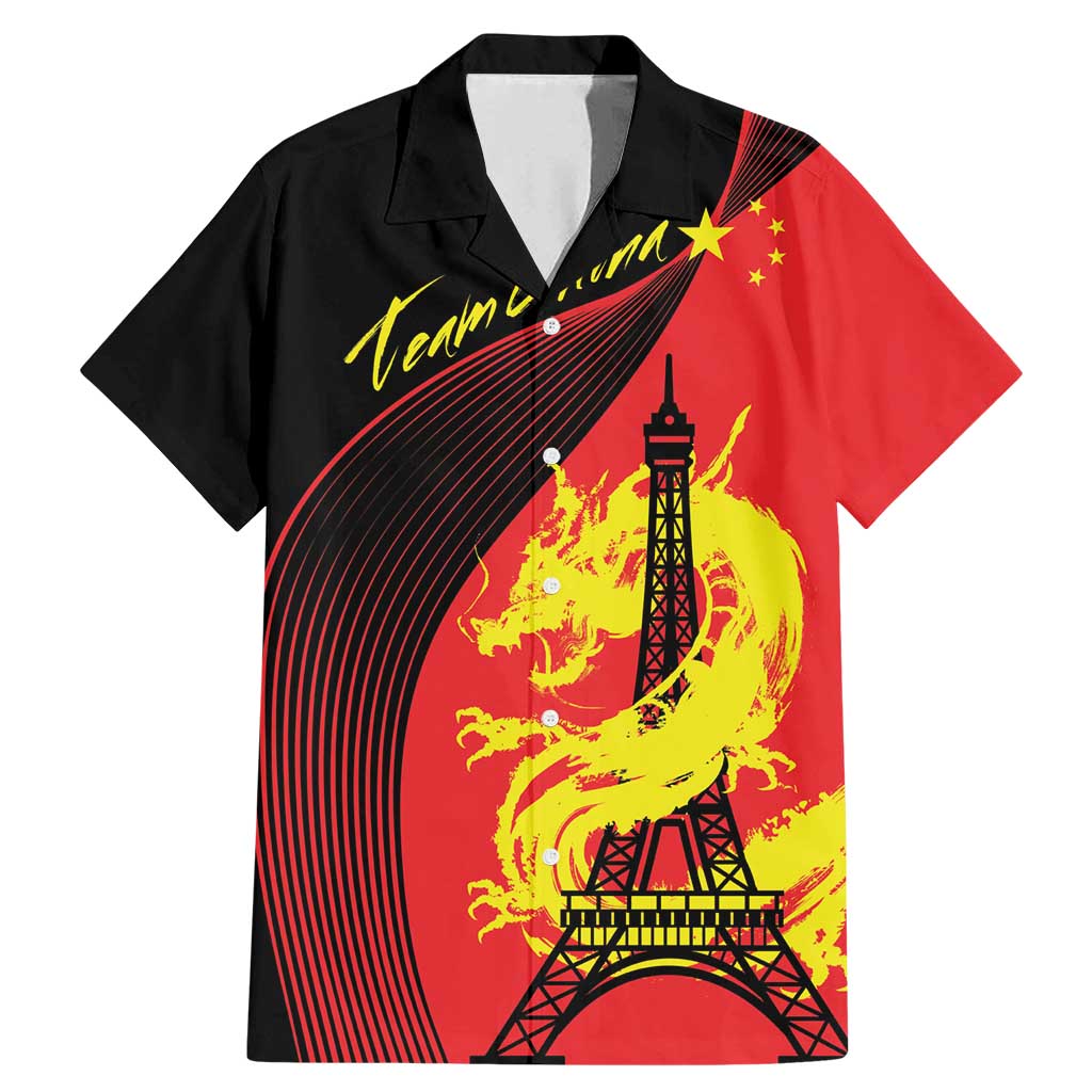 Personalized China Summer Sport Family Matching Mermaid Dress and Hawaiian Shirt Dragon With Eiffel Tower Go Paris 2024 LT9 - Wonder Print Shop