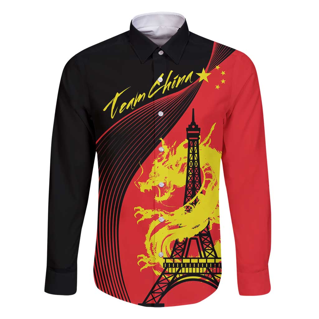 Personalized China Summer Sport Family Matching Mermaid Dress and Hawaiian Shirt Dragon With Eiffel Tower Go Paris 2024 LT9 - Wonder Print Shop