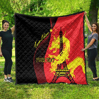 Personalized China Summer Sport Quilt Dragon With Eiffel Tower Go Paris 2024 - Wonder Print Shop