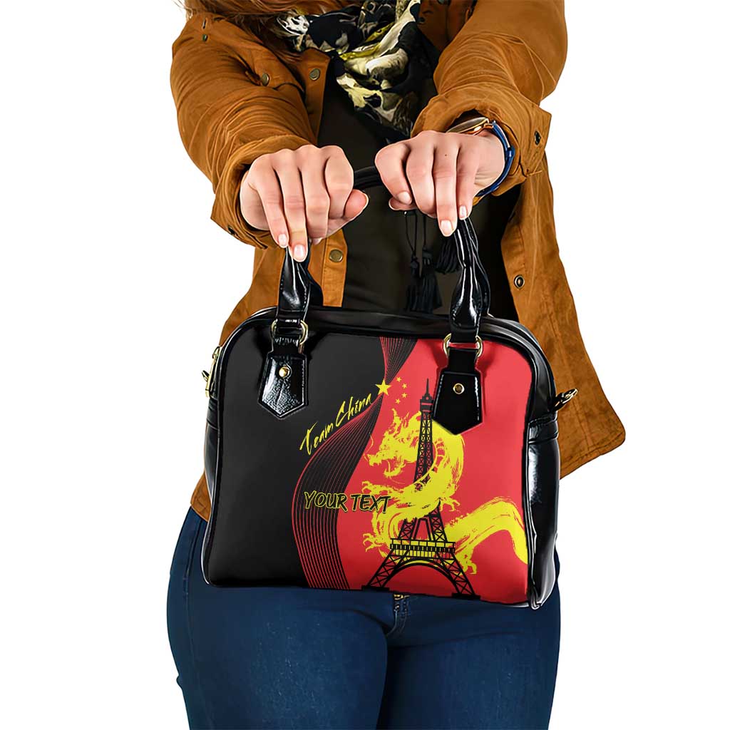 Personalized China Summer Sport Shoulder Handbag Dragon With Eiffel Tower Go Paris 2024